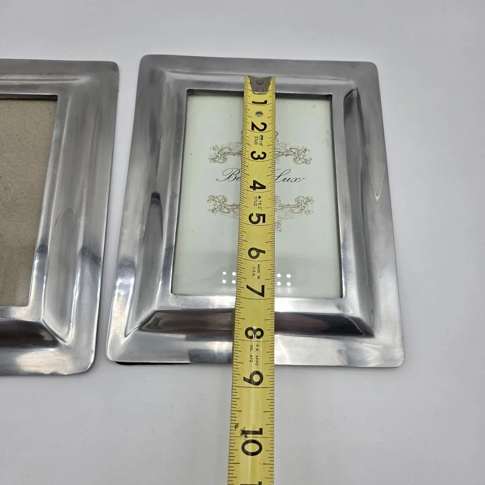 Vintage Lots of 2 Bella Lux Pewter Picture frame Silver 5